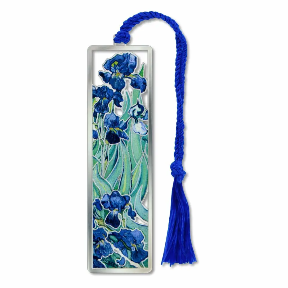 Van Gogh Irises Metal Bookmark