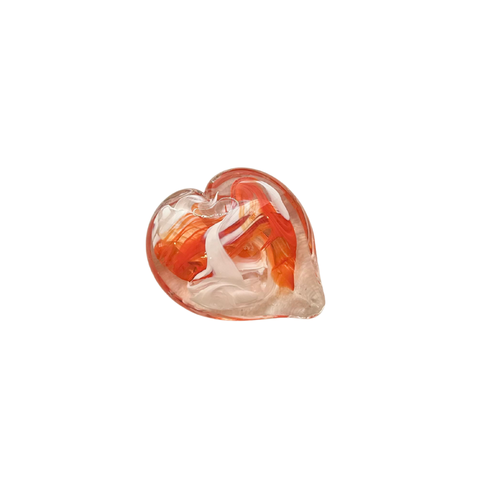 C Glass Heart Paper Weight