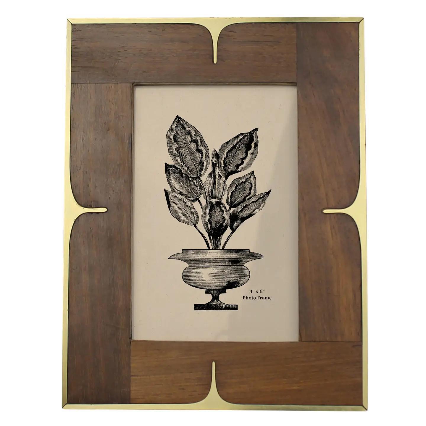 Picture Frame, Wood and Brass
