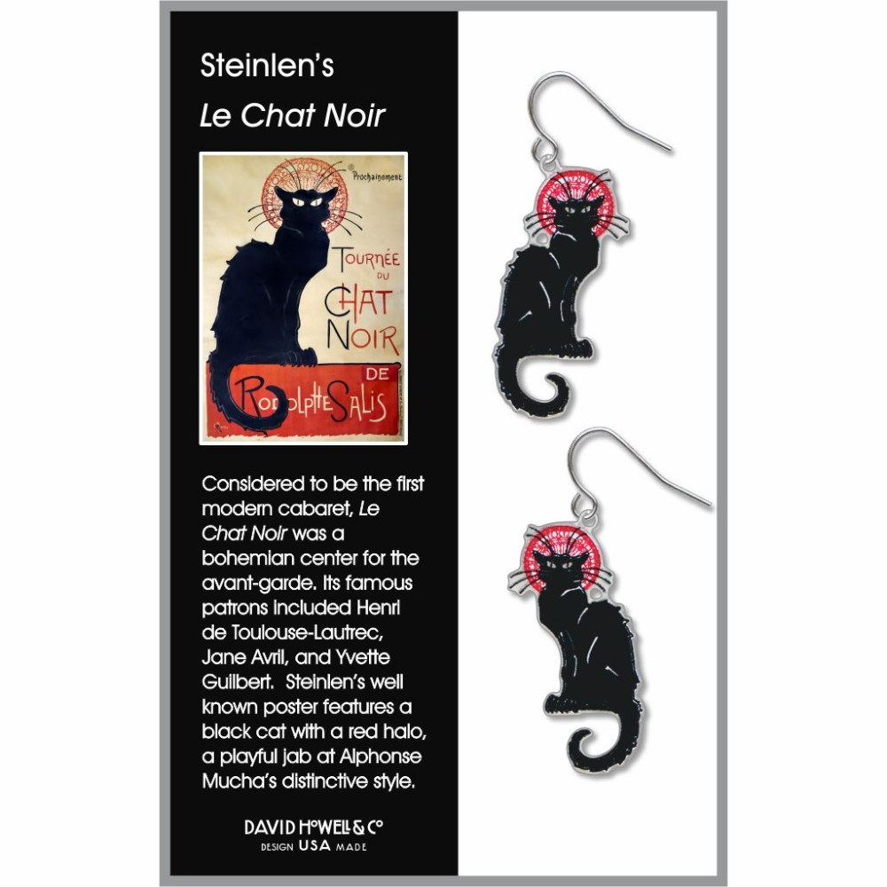 Steinlen's Le Chat Noir Earrings