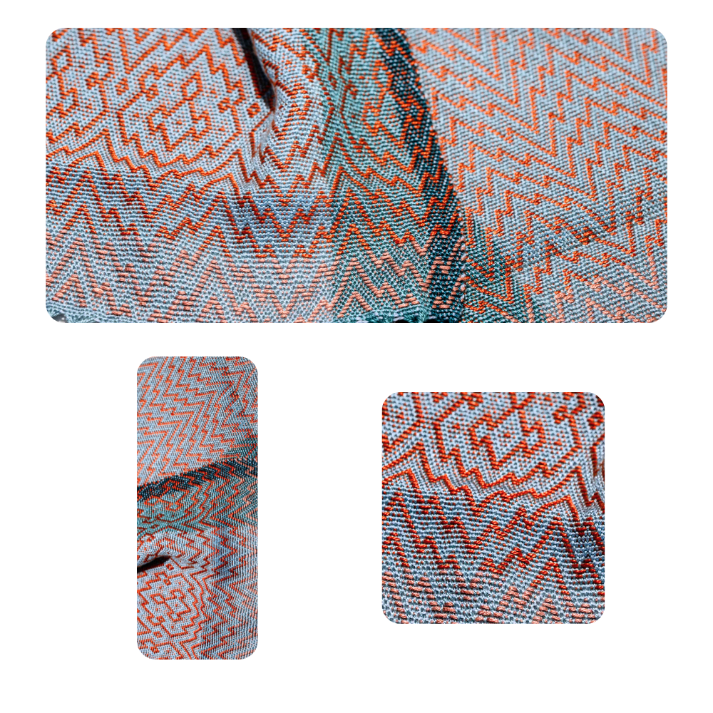 C Teal & Orange Twill Scarf