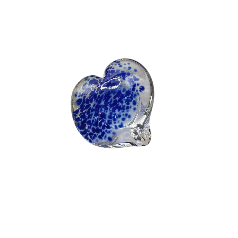 C Glass Heart Paper Weight