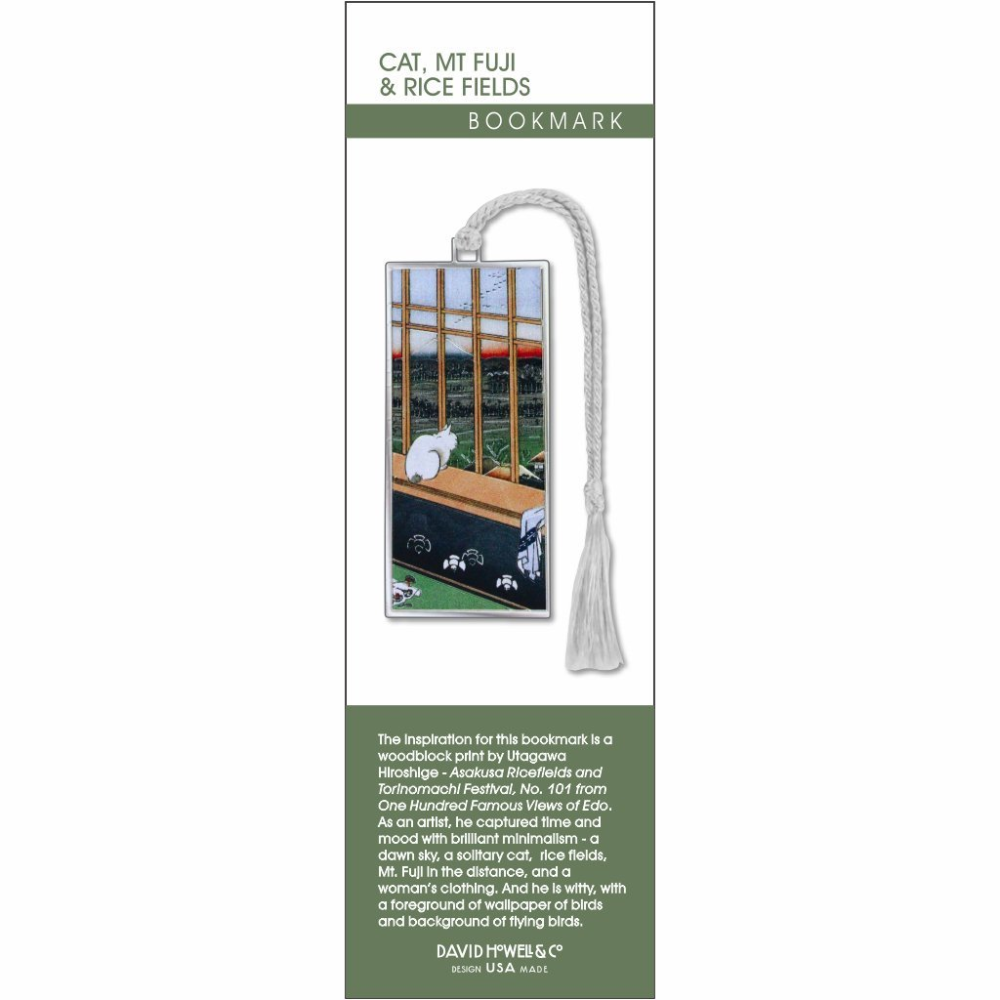 Cat, Mt. Fuji & Rice Fields Metal Bookmarks