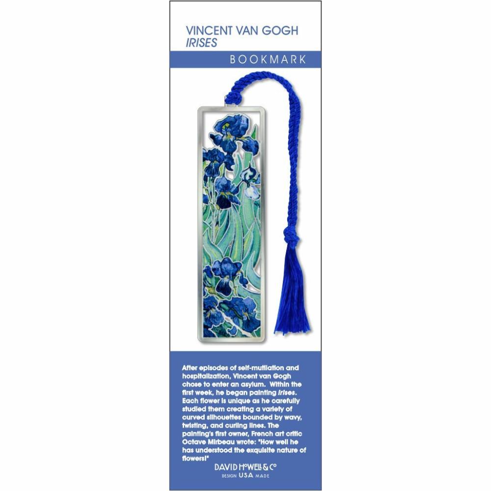 Van Gogh Irises Metal Bookmark
